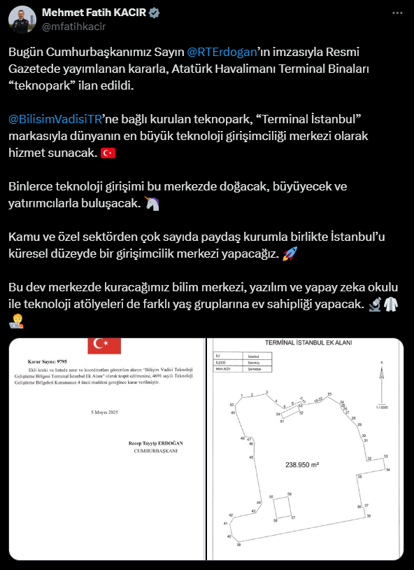 Atatürk Havalimanı Teknoparka Dönüştürülüyor